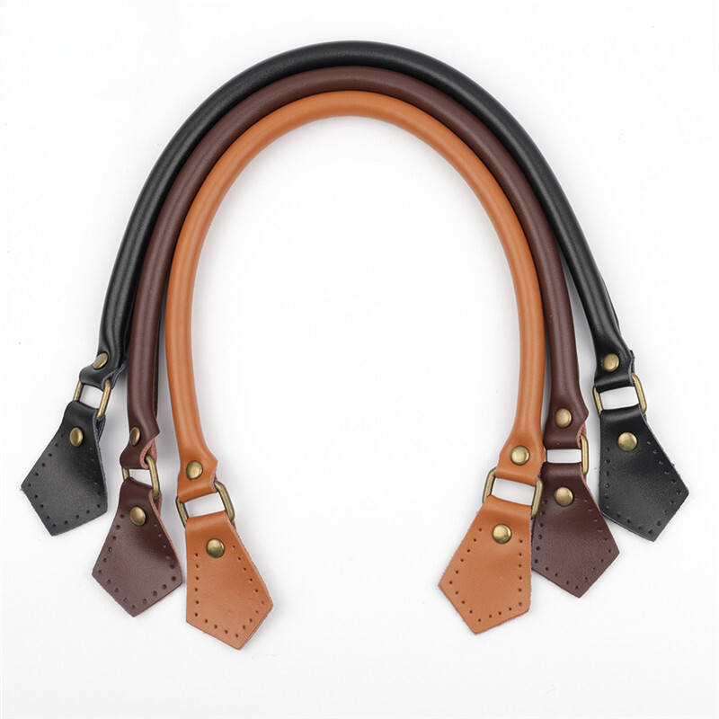 2pcs 40cm Genuine Leather Handle Strap for DIY Handbag handle Shoulder Bag strap