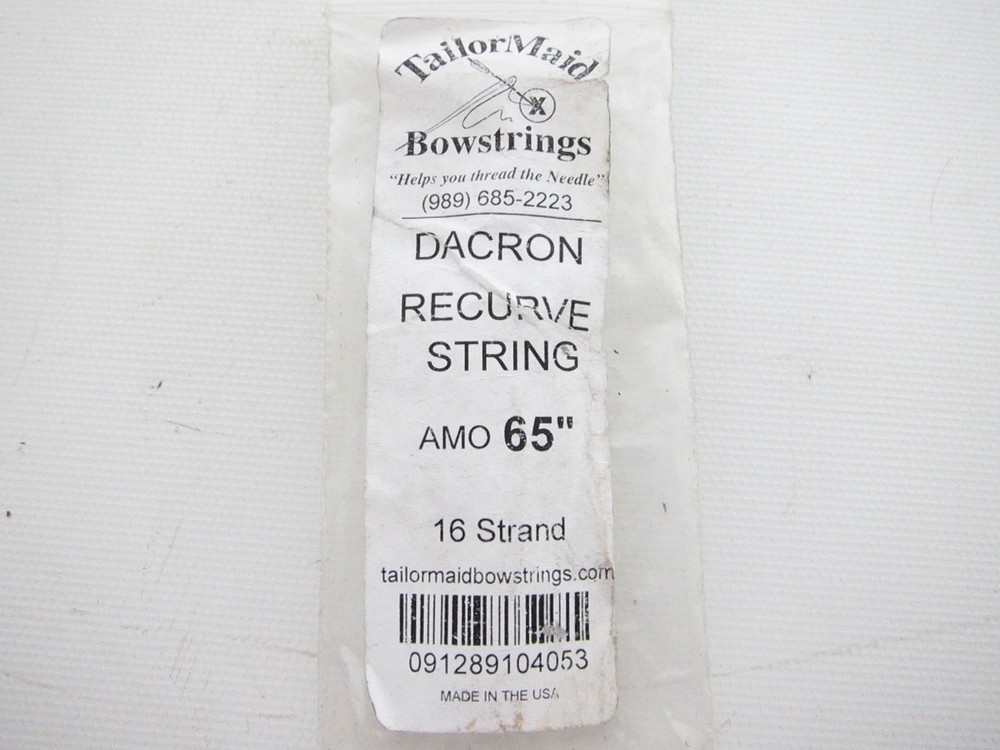 New Tailor Maid Bowstrings Dacron Recurve String AMO 65” 16 Strand 