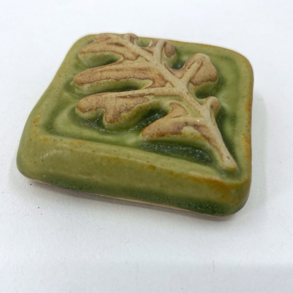 Oak Leaf 2x2" Ceramic Art Tile by Gretchen Kramp