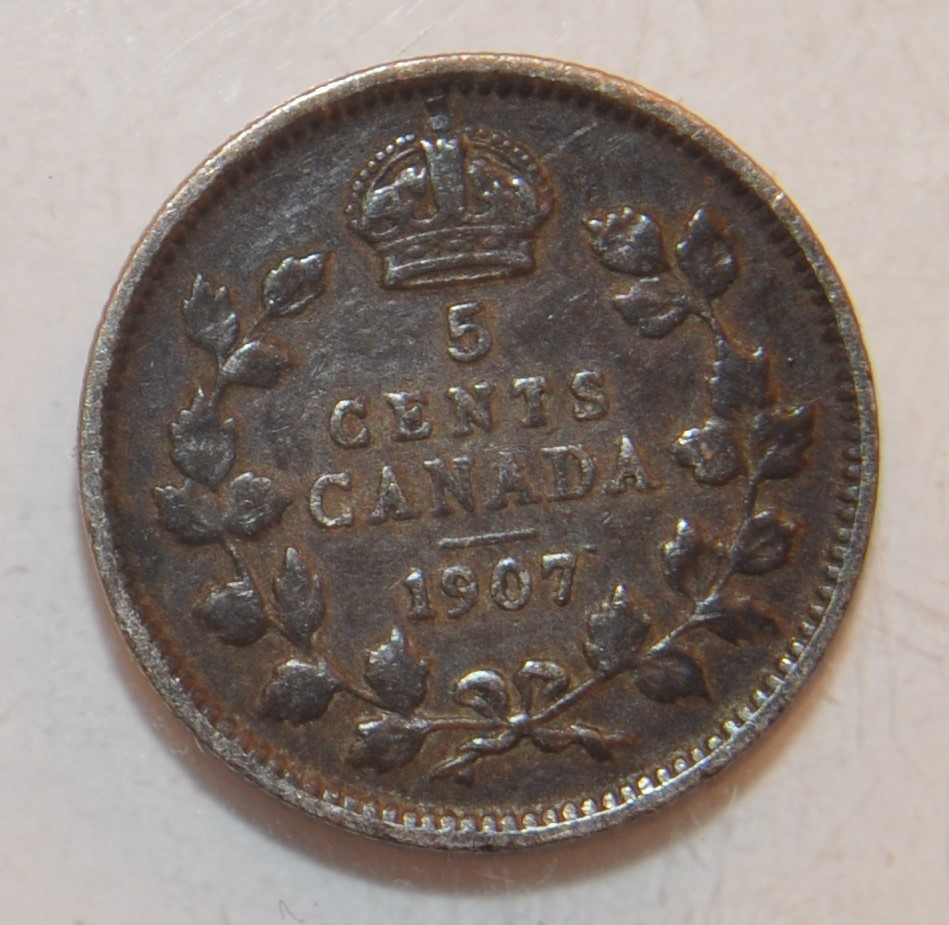 1907 Canada 5 Cent lot 707