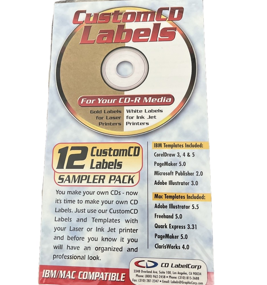 12 Custom CD Labels Gold & White Custom Create Your Own