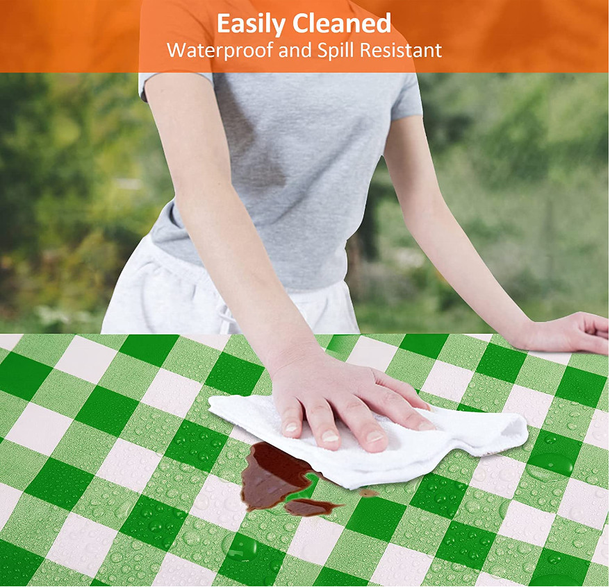Picnic Table and Bench Fitted Tablecloth Cover, 3 Pack Set,Vinyl Tablecloth