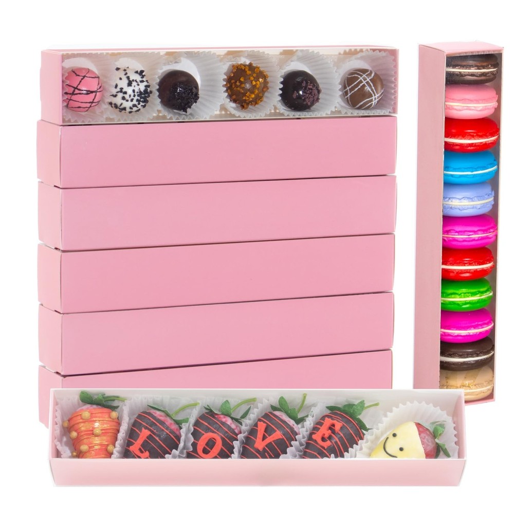 20Pack 12x2¼"x2 Inch Strawberry Boxes Macaron boxes Chocolate Truffle Boxes
