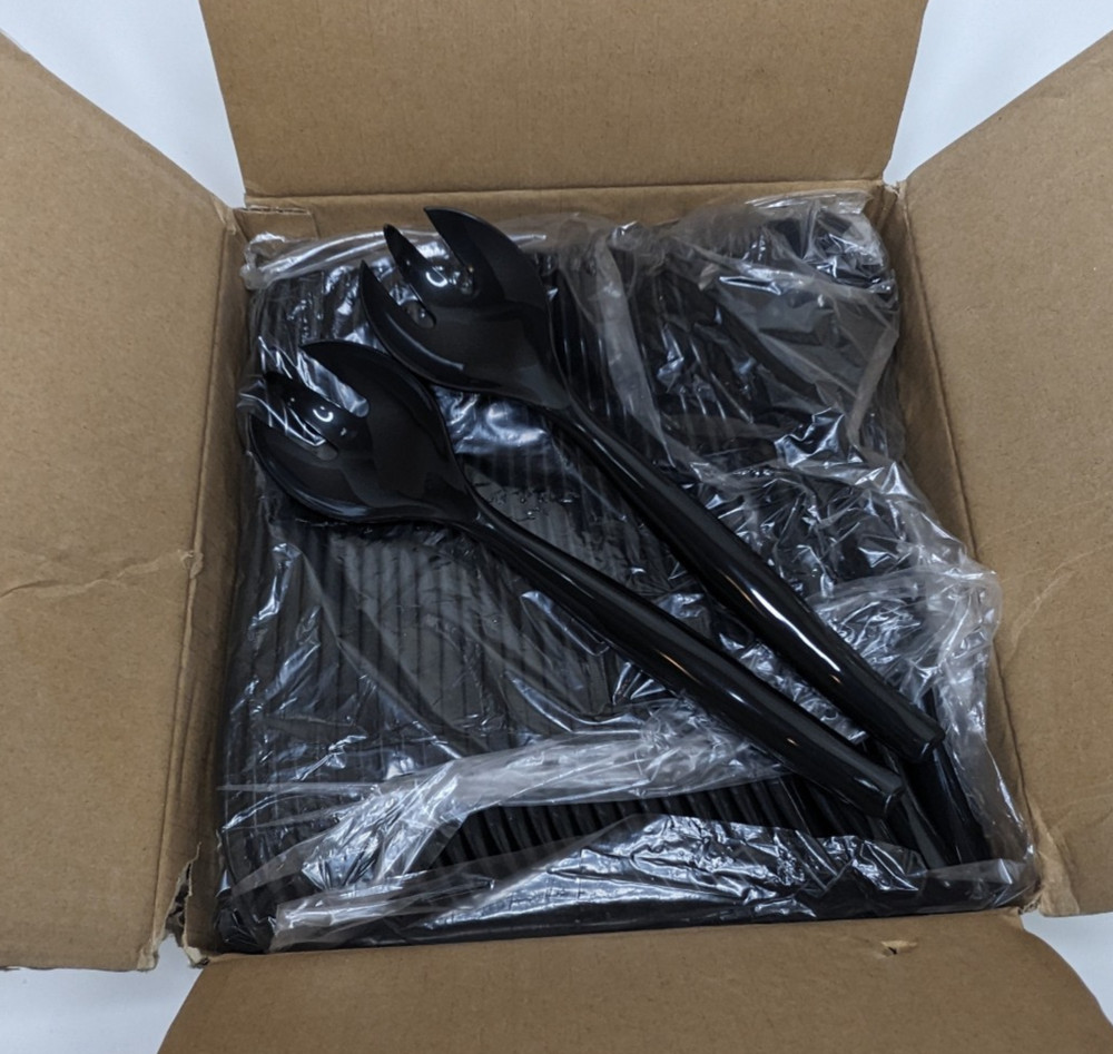 72X Monogram Black Plastic 10" Serving Forks