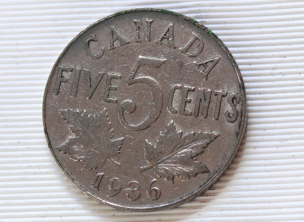 1936 Canada 5 Cents George V