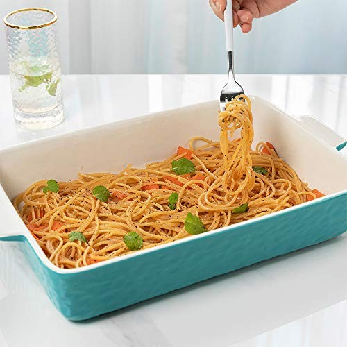 Baking Dishes, Rectangular Bakeware Set Ceramic Baking Pan Lasagna Aquamarine