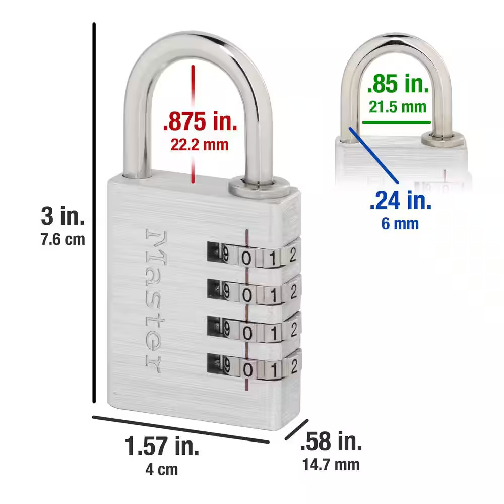 Combination Lock, Resettable 4-Dial