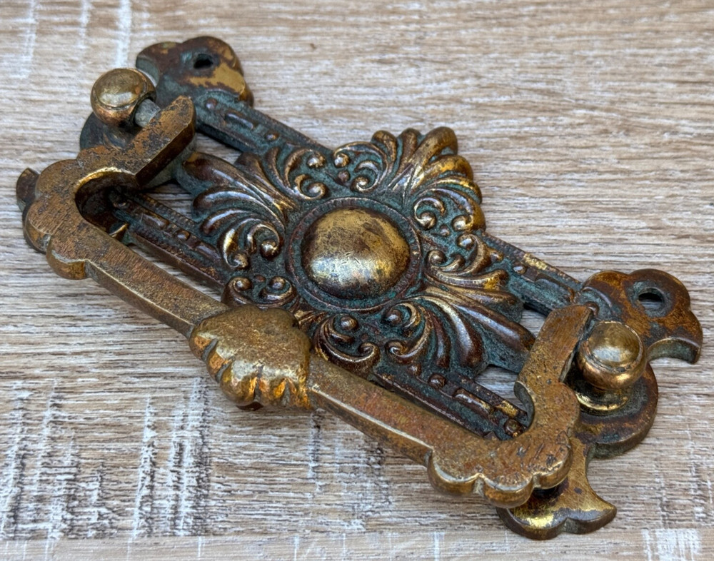 ANTIQUE LARGE BRASS DRAWER PULL HANDLE