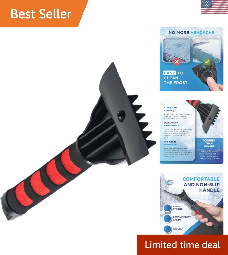 Ice Scraper for Car Windshield & Windows - Tough Reinforced Plastic Handle - ...