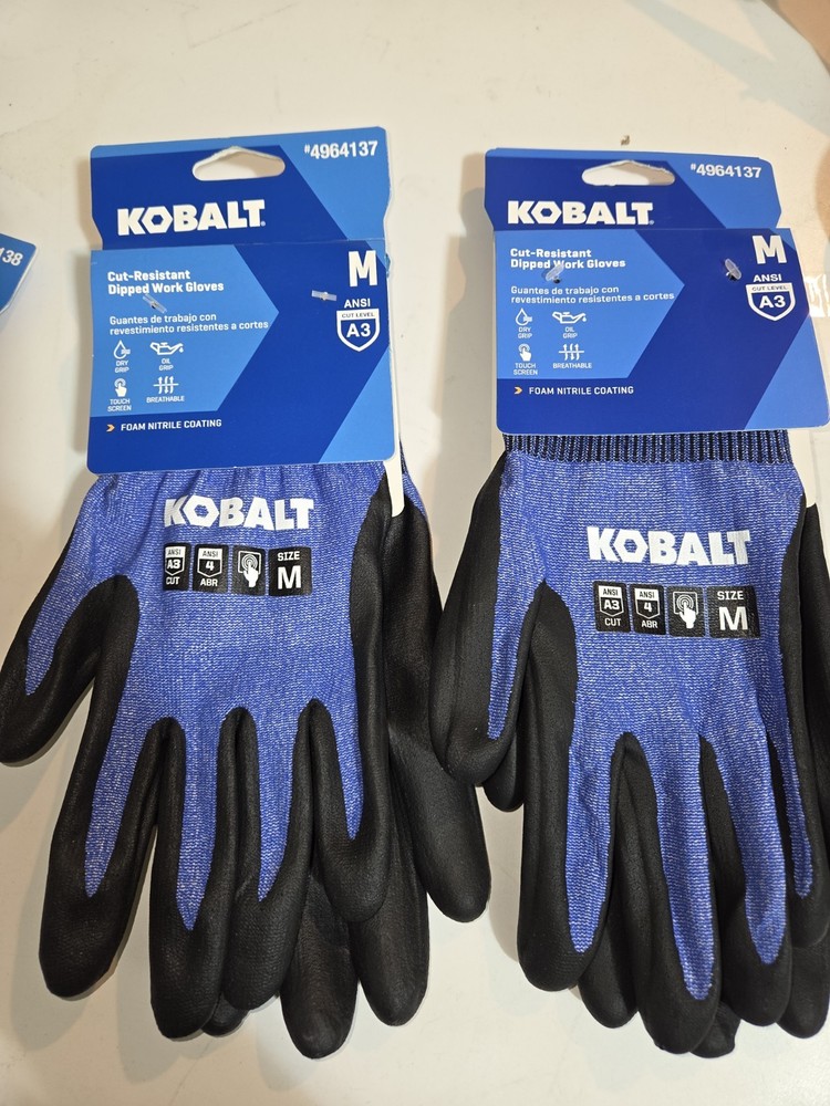 2 PAIR Kobalt ANSI A3 Cut-Resistant Foam Nitrile Coated Work Gloves MEDIUM M