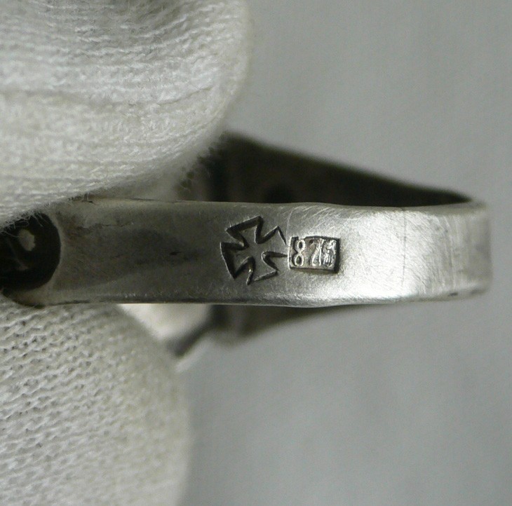 RING GERMAN WW2 WWII Oak Leaves & Acrons Silver Ring