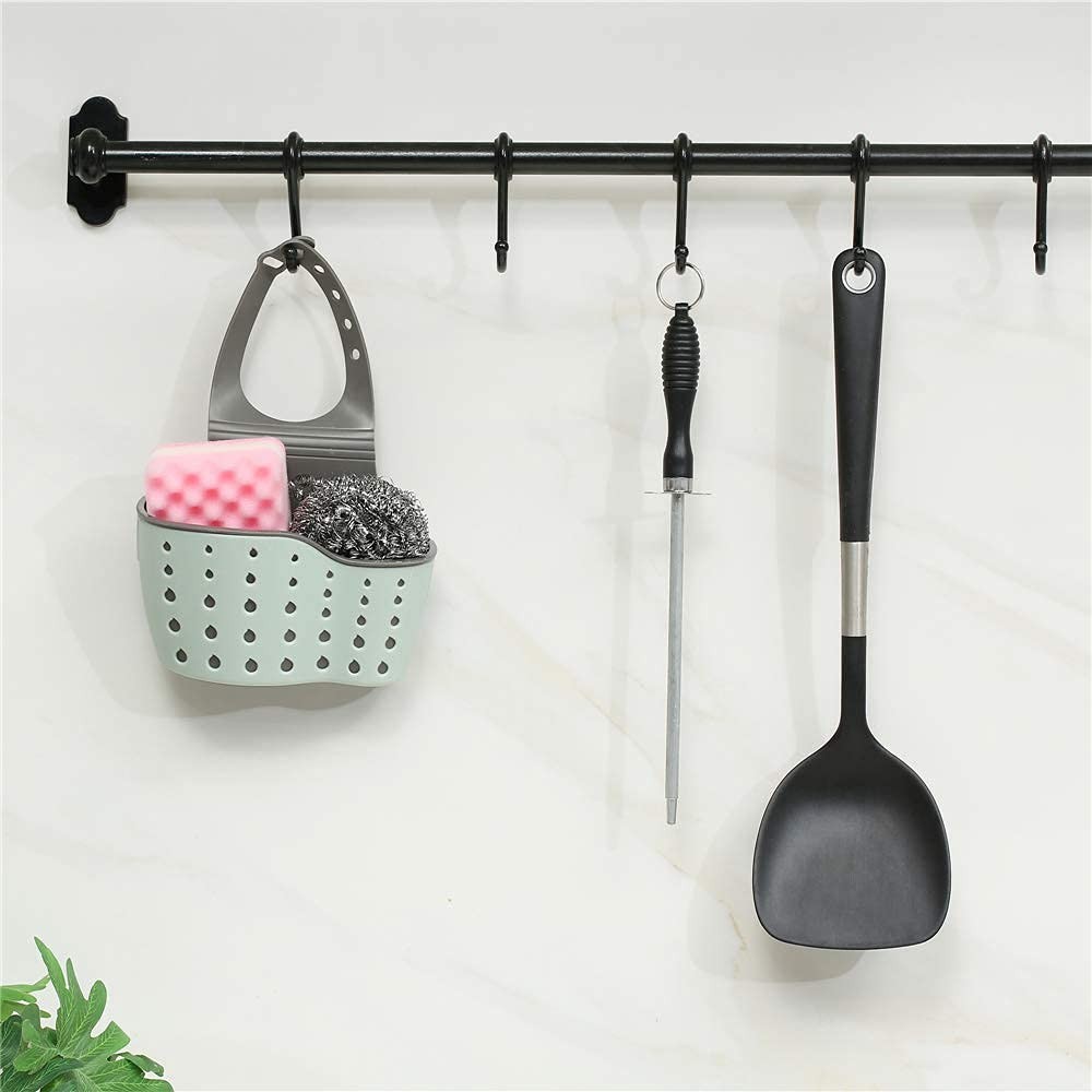 Kitchen Sink Caddy Sponge Holder Silicone Plastic 2 Piece, As Pictured-2 Pack