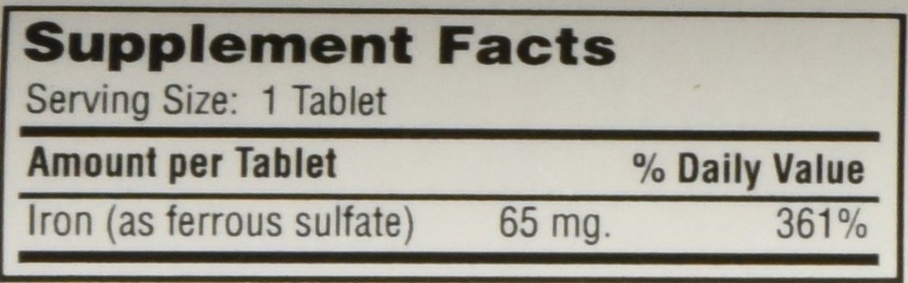 5 Pack Major Ferosul Ferrous Sulfate 325Mg Red Tablets 100 Each