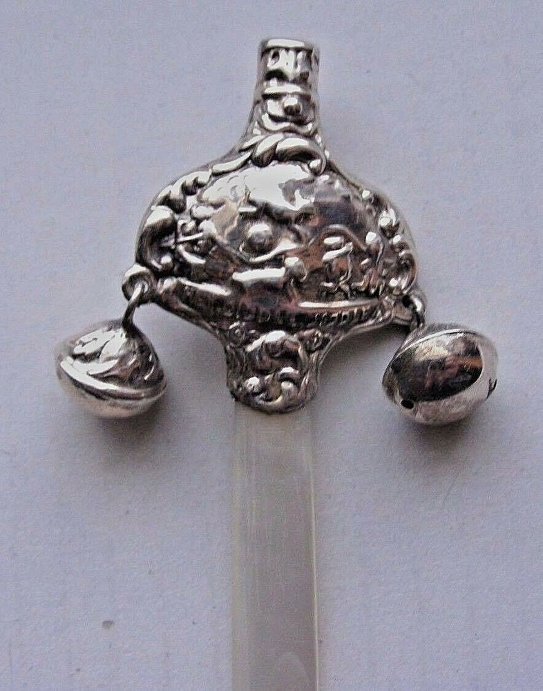 1906 Birmingham Sterling Silver MOP "Hey Diddle Diddle Rattle
