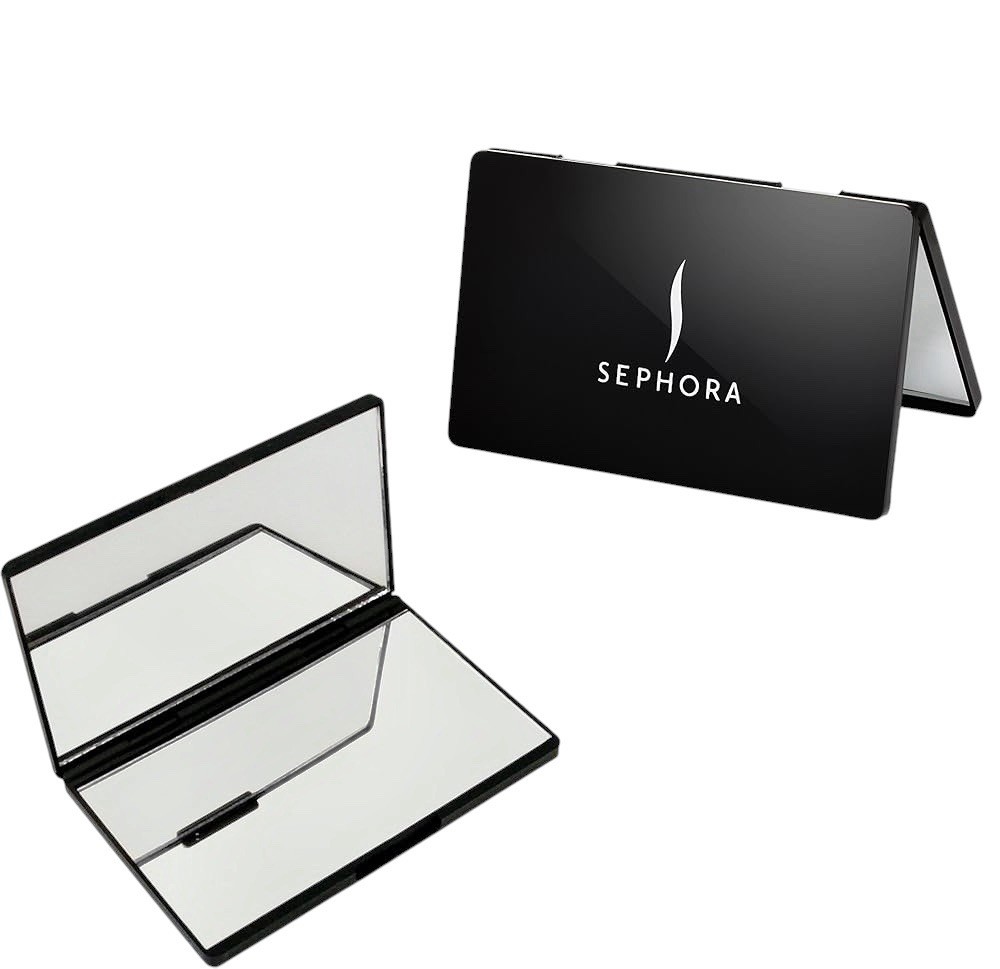 "A Set of Two" SEPHORA Hinged Compact Mirrors One Regular & One Magnifying Side
