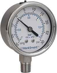 Value Collection 4" Dial, 1/4 Thread, 0-200 Scale Range, Pressure Gauge Lower...