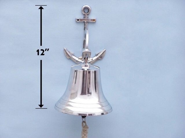 Chrome Hanging Anchor Bell 12"
