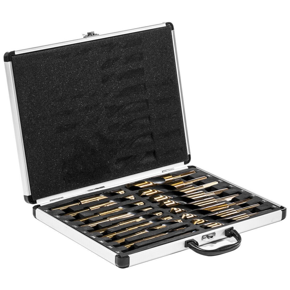 17 Pc HSS Cobalt Silver & Deming Drill Bit Set 1/2'' Reduced Shank