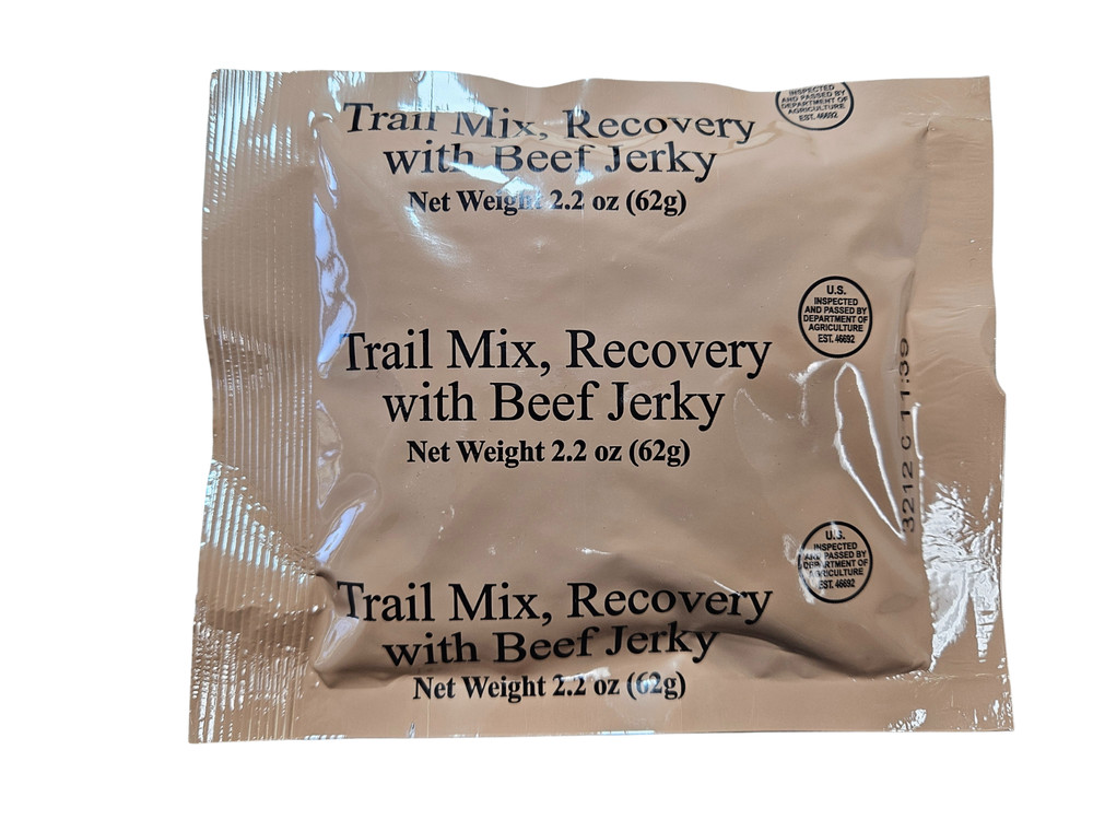Authentic MRE Component - Recovery Trail Mix with Beef Jerky -USGI Ration Snack