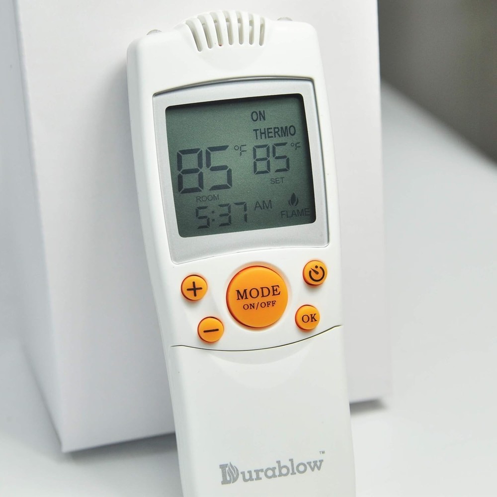 Wireless RF Remote Control System for Gas Fireplace with LCD Temperature Display