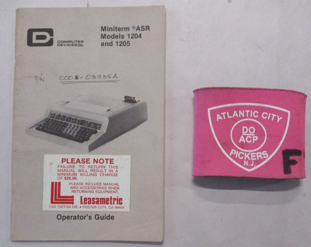 COMPUTER DEVISES MODELS 1204 & 1205 MINITERM ASR OPERATORS GUIDE