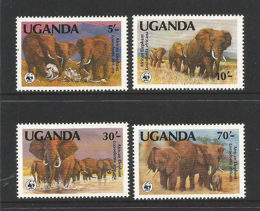 UGANDA 1983 ELEPHANTS. WWF. MINT NEVER HINGED.
