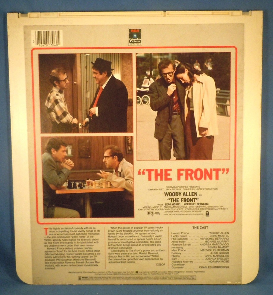 RCA CED VIDEODISC! - THE FRONT with Woody Allen