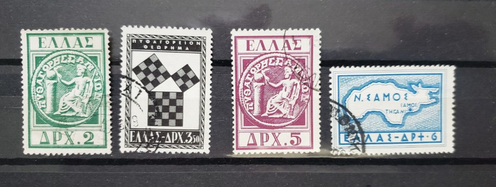 Greece stamps used 1955 2 COMPLETE SETS HELLAS #747-758