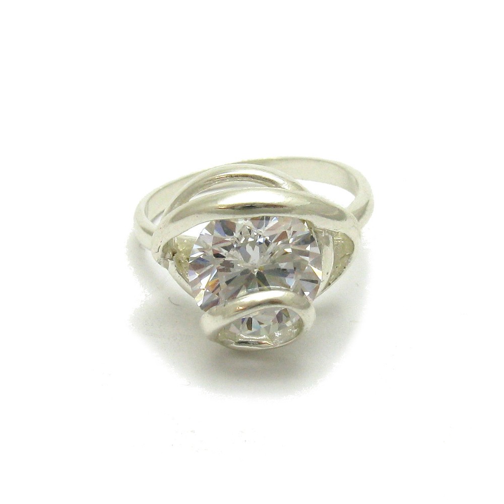 Stylish Genuine Sterling Silver Ring Solid 925 With 10MM CZ Handmade