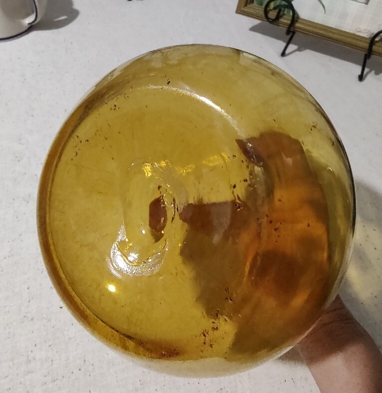 VINTAGE BLENKO? YELLOW Large GLASS DECANTER