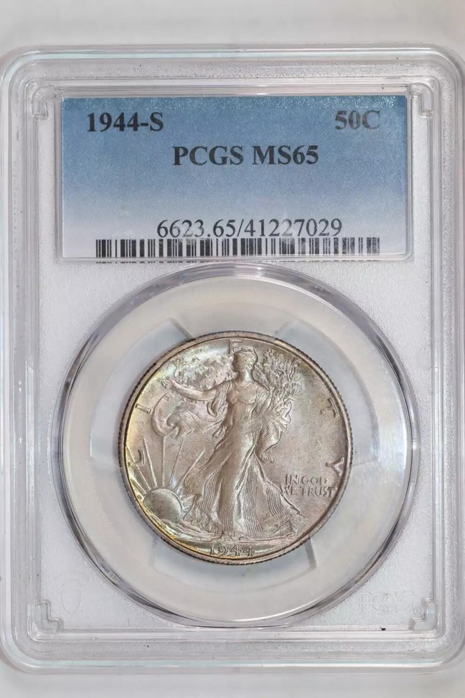 1944-S WALKING LIBERTY HALF DOLLAR PCGS MS65