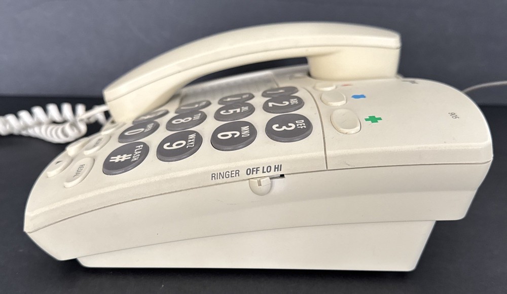 AT&T Large Push Button Phone Model 905 Memory Dial Extra Long Cord Vintage