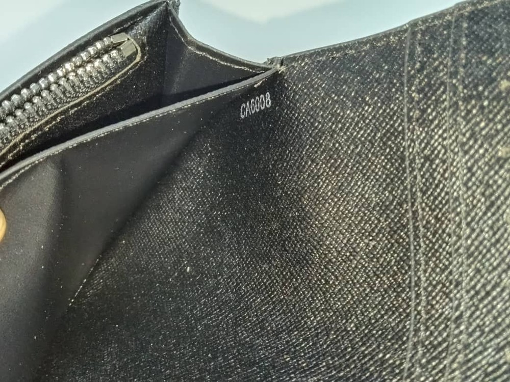 Louis Vuitton Monogram Eclipse Brazza Canvas Long Black Compact Wallet