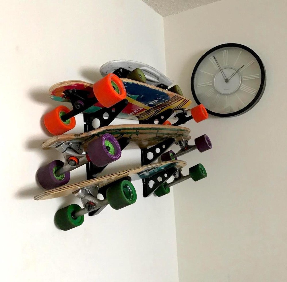 Longboard Wall Rack, Triple Longboard Storage