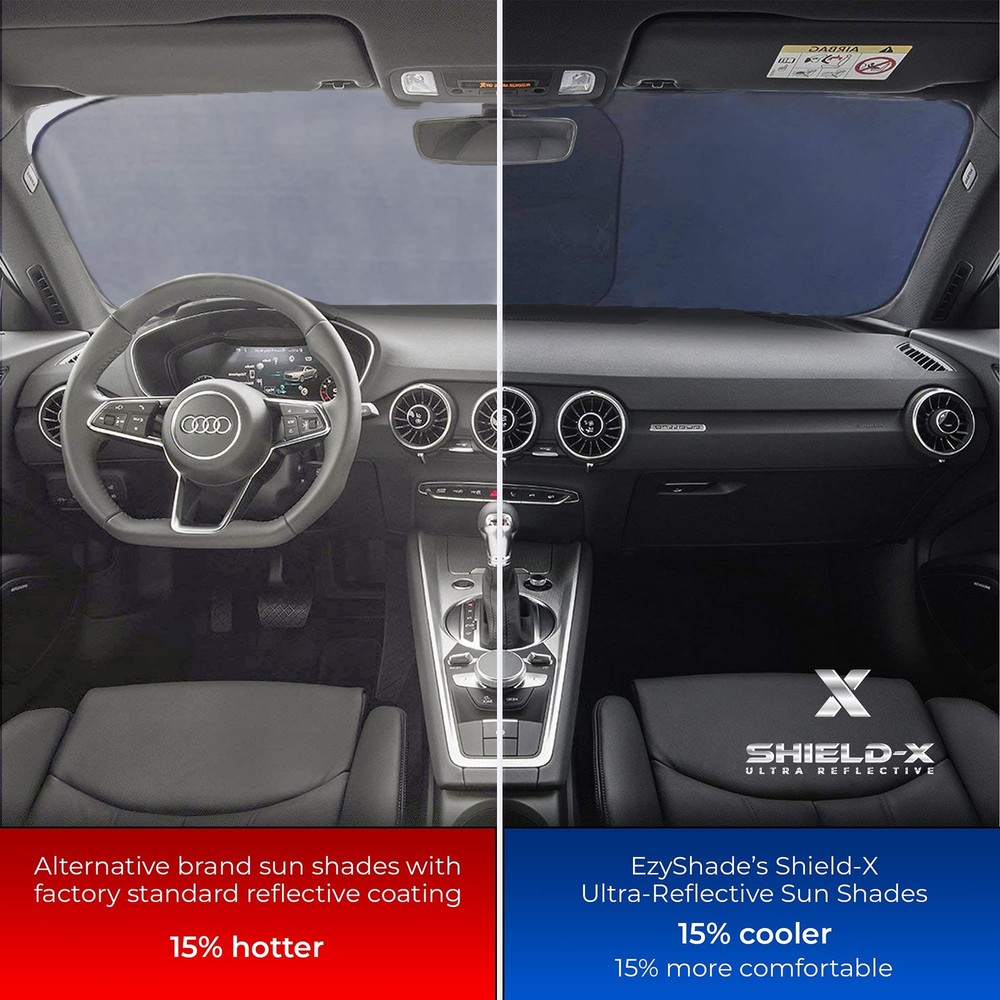 EzyShade Windshield Sun Shade with Medium (Standard), Silver reflective