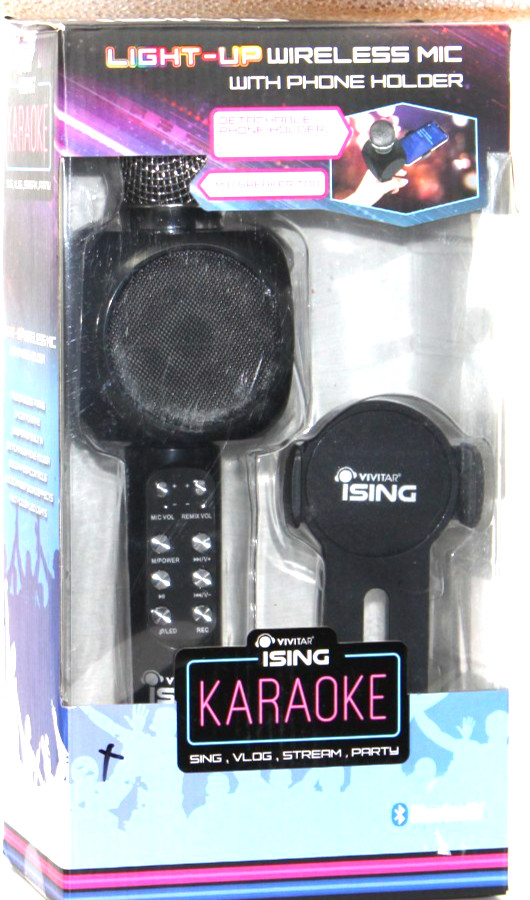 Ising Light-Up Bluetooth Karaoke Microphone - OPEN BOX
