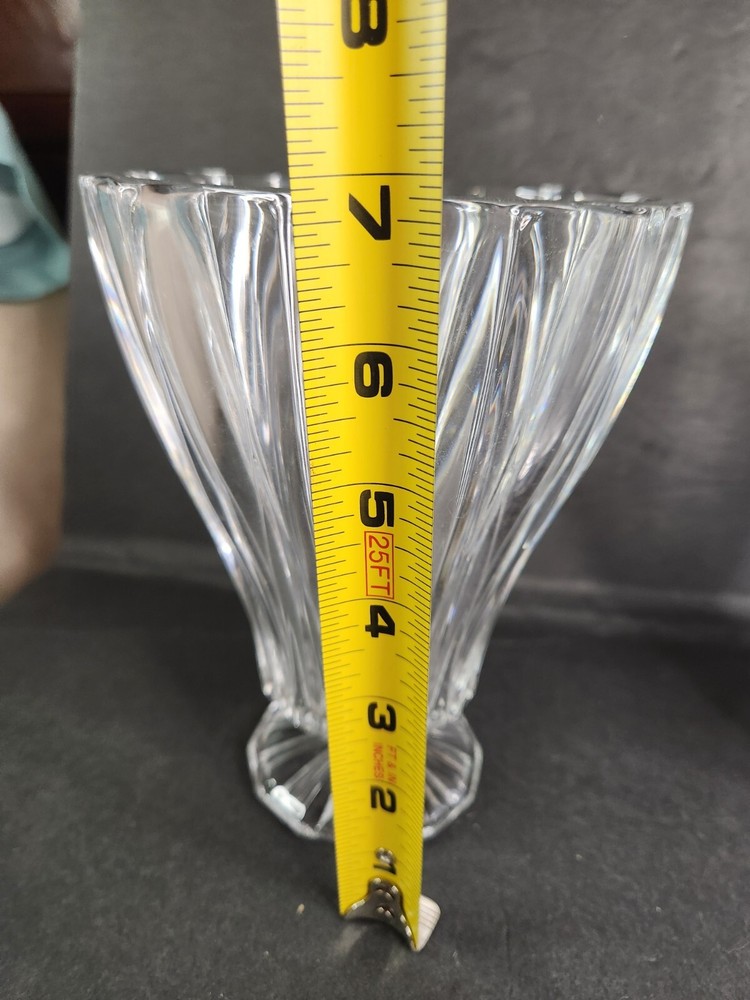 Crystal Vase St. George 7"h   12 Sided - Pair
