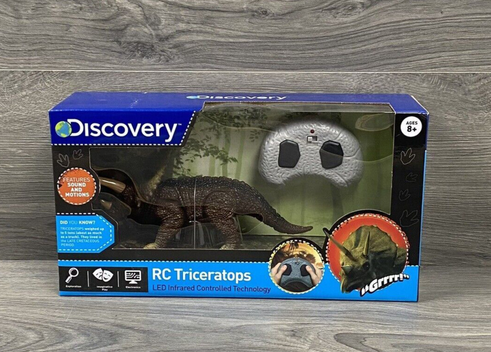 Discovery RC Triceratops Remote Control Motorized Dinosaur Roars LED Tech