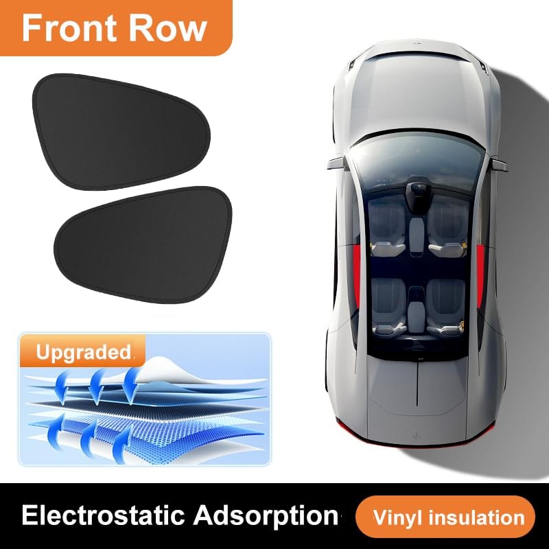 4PCS Electrostatic Car Window Sun Shades for Side Windows, Foldable Car Sun