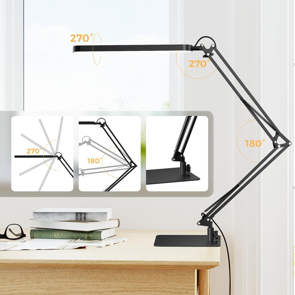 Dimmable LED Desk Lamp with Timer, Eye Protection & Memory Function, 1300LM
