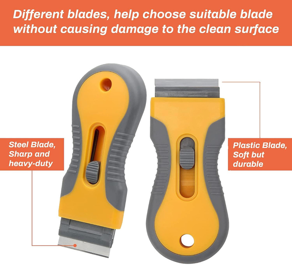 Razor Scraper Tools with 20 Blades Multipurpose Removal Two Tone Cleaning Tools