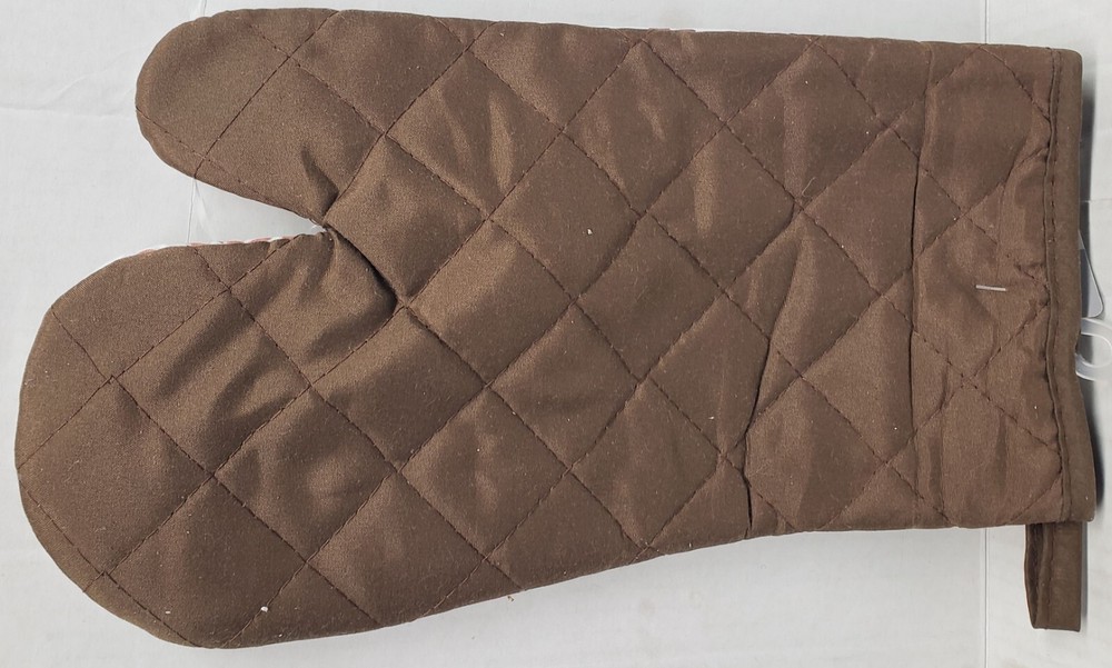 Printed Kitchen Large Oven Mitt(12") TYPES OF DRINKS,COFFEE & TEA,brown back, HS
