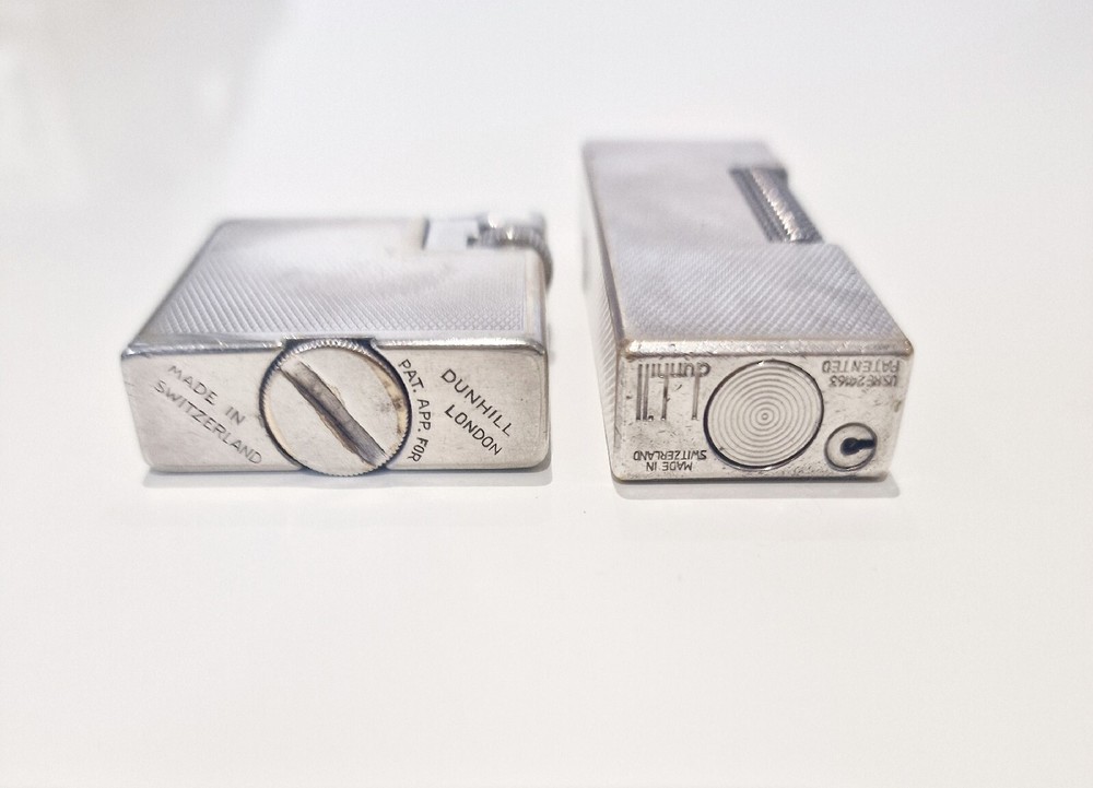 Two Vintage dunhill silver plated lighter