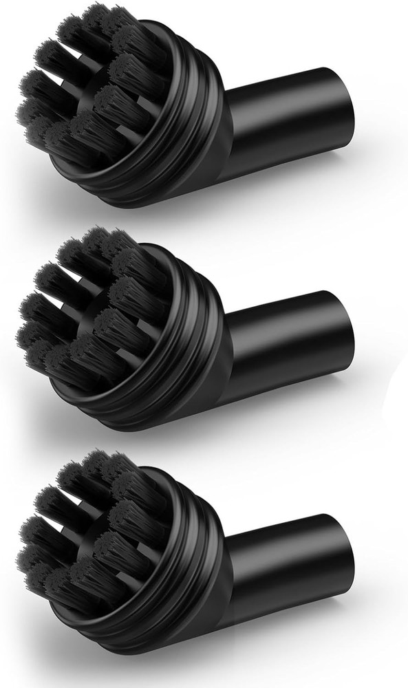 Efficient 3 Nylon Brush Pack for Handheld Steam Cleaners - Multi-Surface Use