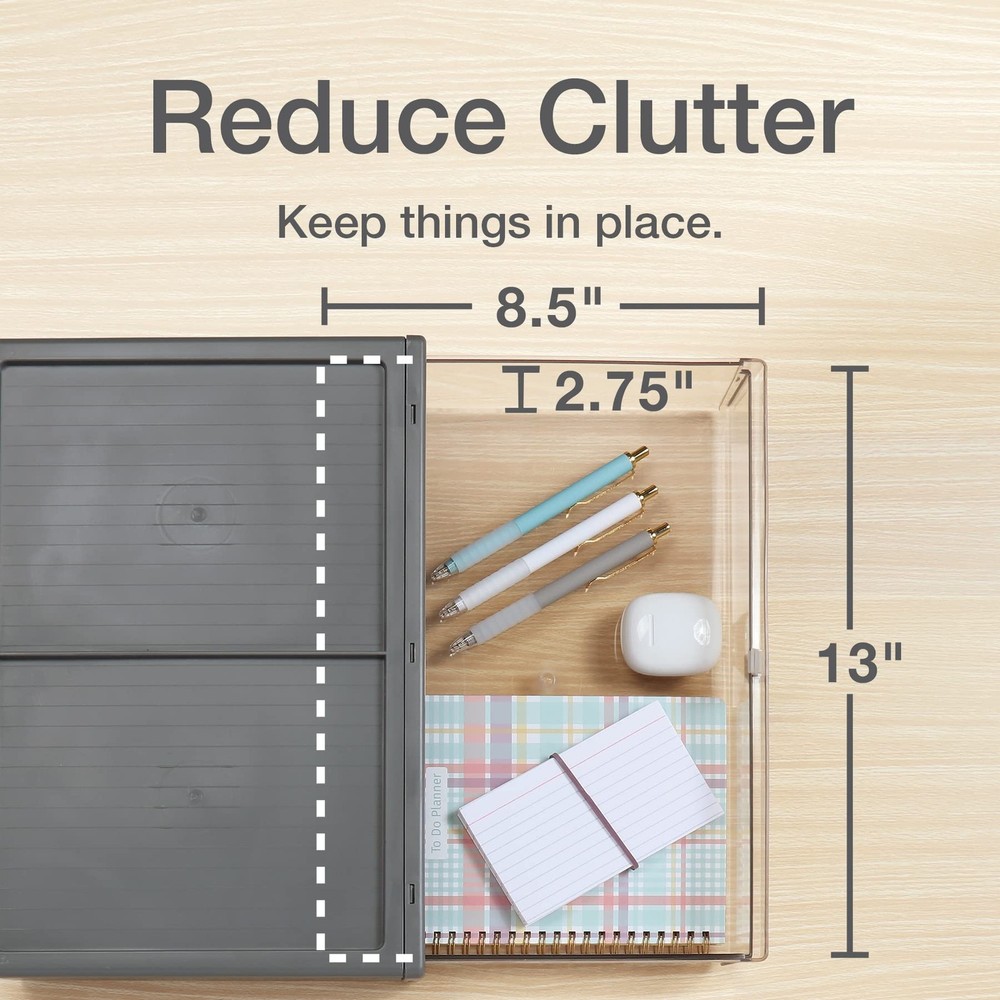 Stackable Drawer, Durable Plastic, Silicon Handles, Tinted Drawers, Single, G...