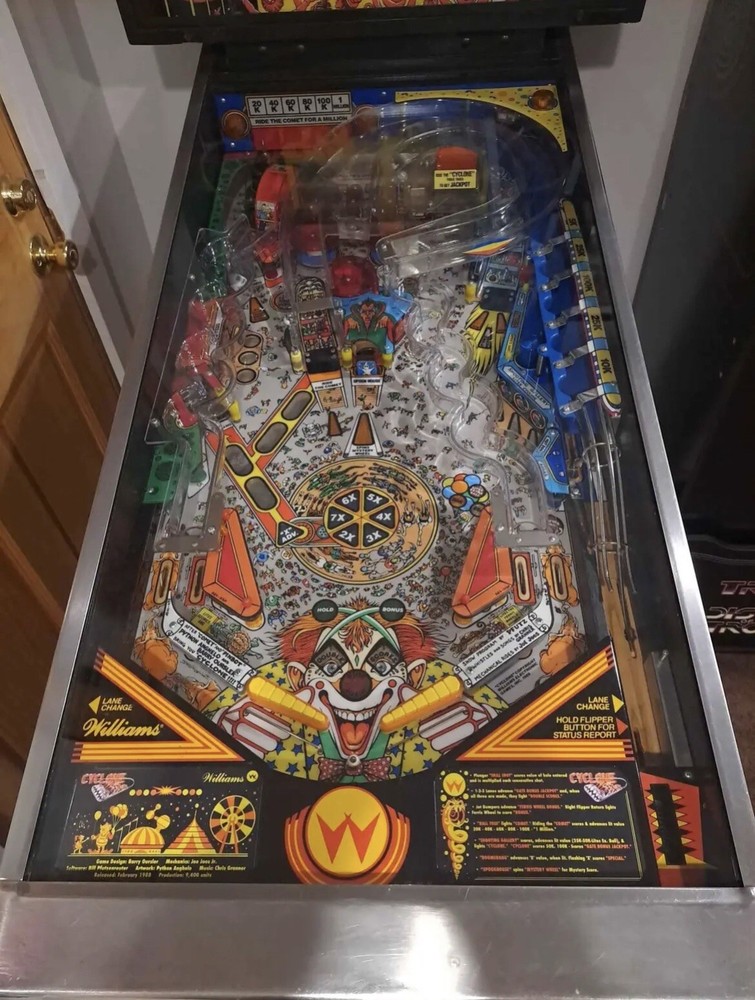 Williams Cyclone Pinball Custom Apron Instruction Cards