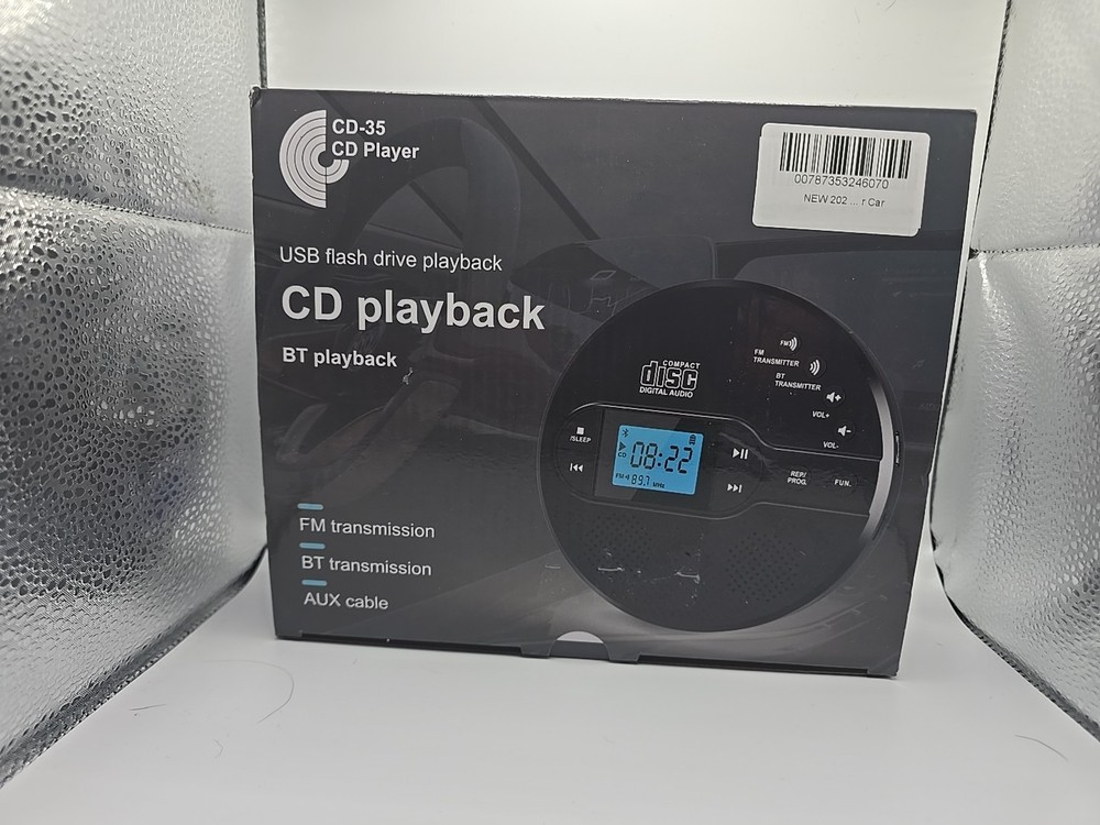 Portable CD Player with Bluetooth, Discman CD Player for Car with FM Transmitter