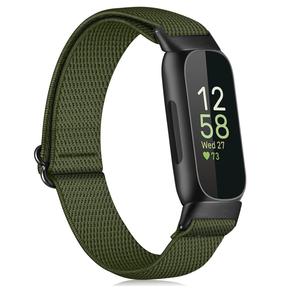 Elastic Bands with Fitbit Inspire 3, Adjustable Stretchy Nylon Loop Band Brea...