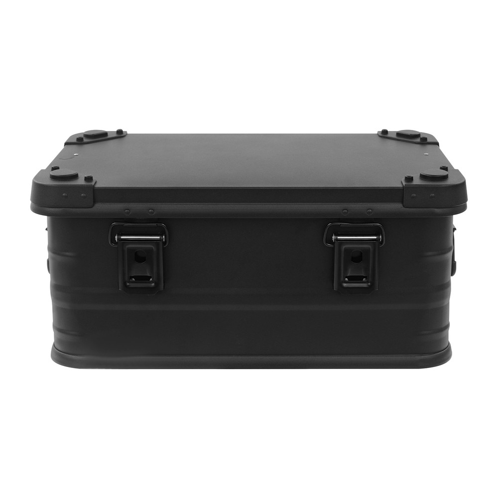 30L Aluminum Storage Box w/ Sponge Pad - 7.93 Gallon Black Rectangular Container