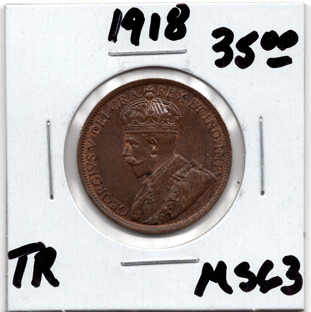 1918 Canada 1 Cent Coin - TR -  MS